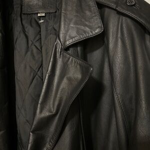 Men’s leather trench coat